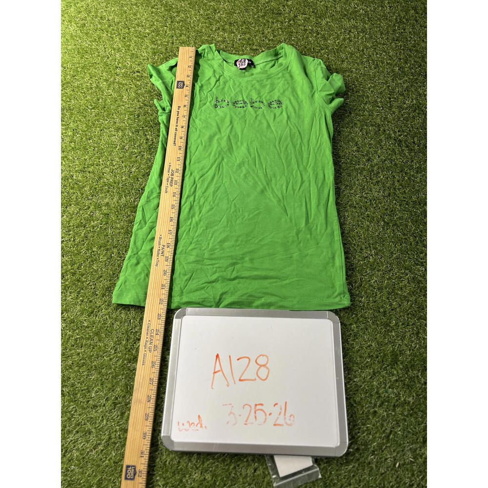 bebe Green Crystal Logo T-Shirt